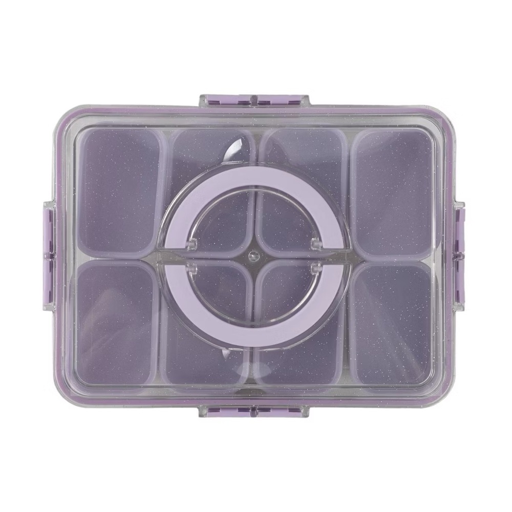 Cook nwt With Color Sparkle with Lid Snack Box Food Storage Container Purple - Picture 4 of 5
